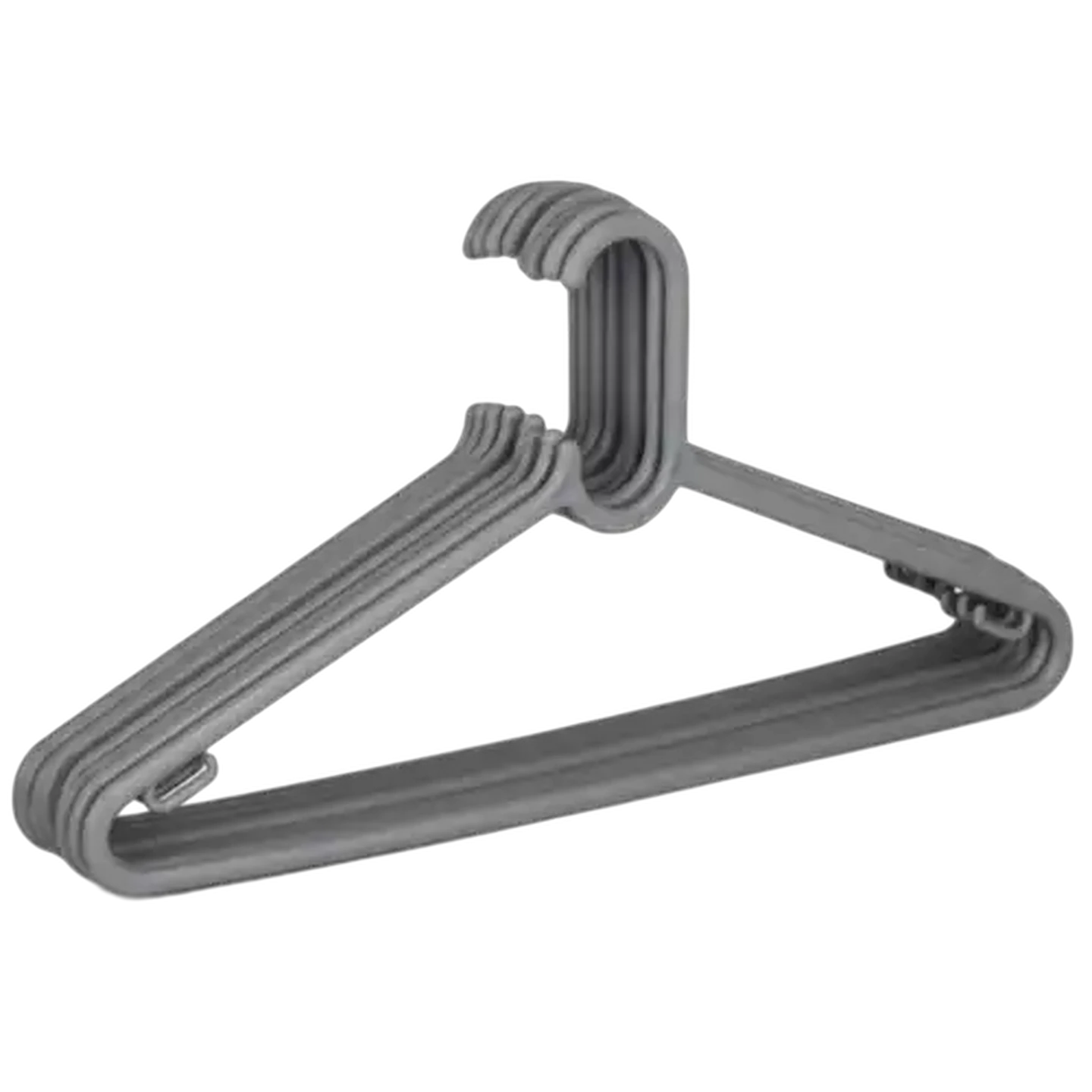 Image of Hang It Up! Grey Plastic Hangers 10-Pack