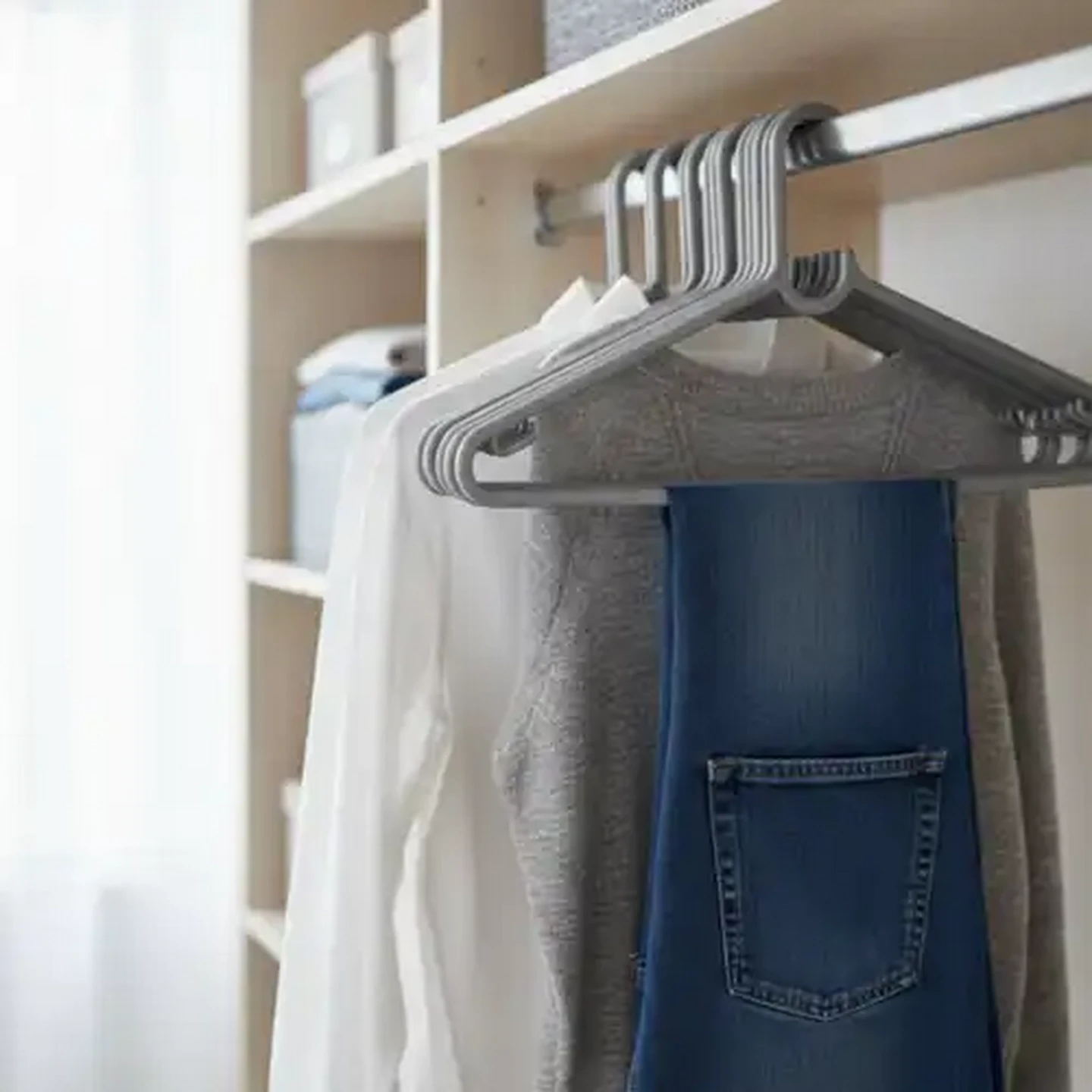 Image of Hang It Up! Grey Plastic Hangers 10-Pack