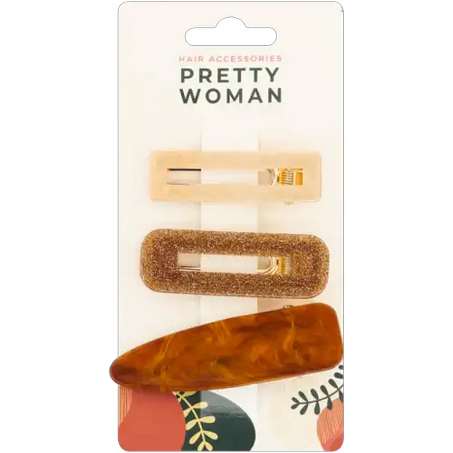 Image of Pretty Woman Hair Accessories  Rust Marble Clips 3 Piece