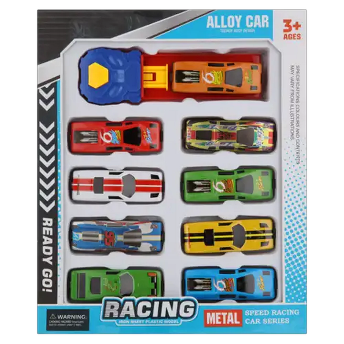Image of Racing Die Cast Car Set With Launcher 10-Pack