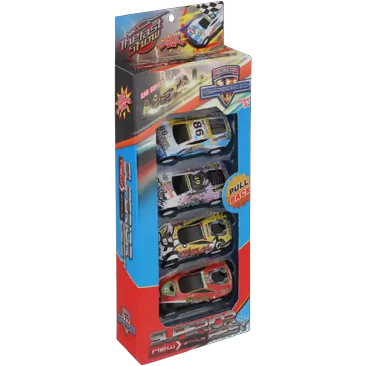 Image of Die-Cast Pull-Back Racing Car Set 4s