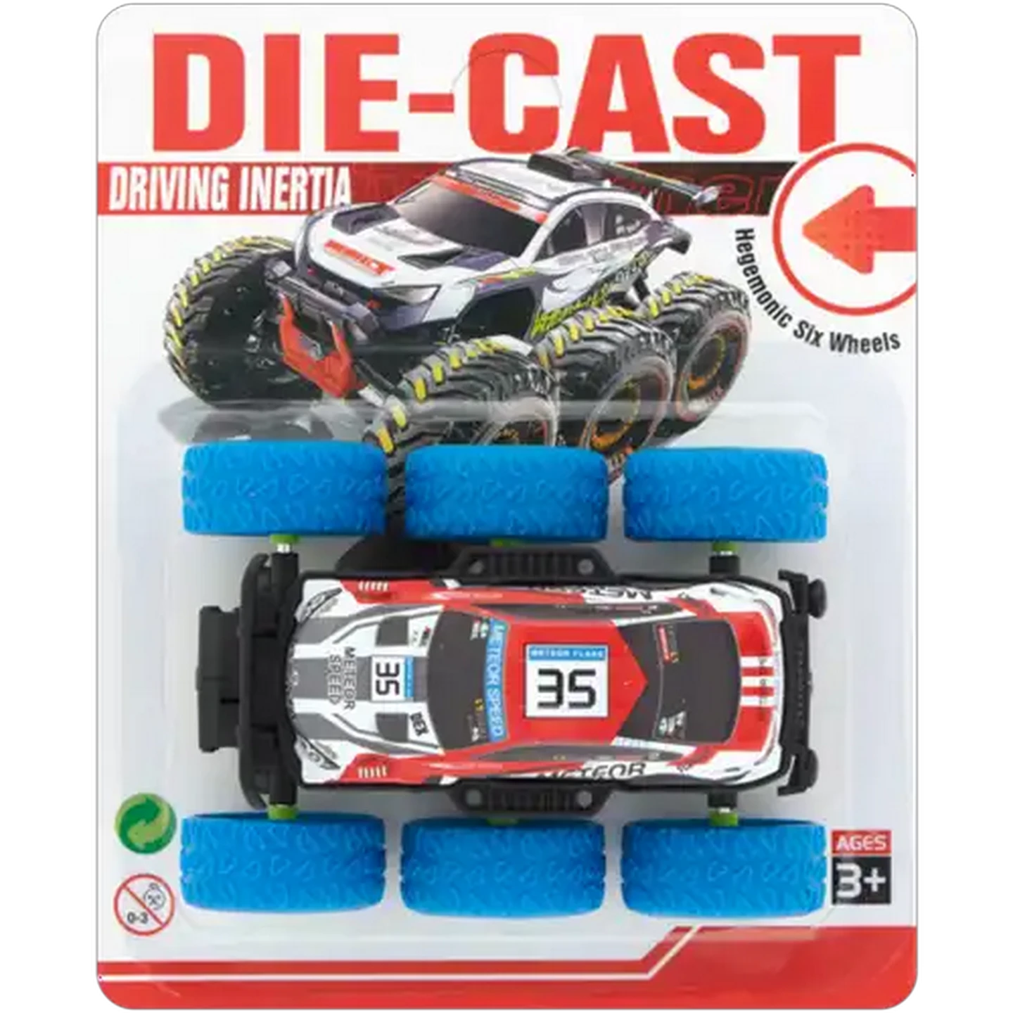 Image of 6 Wheeler Off-Road Die Cast Toy Car (Design May Vary)