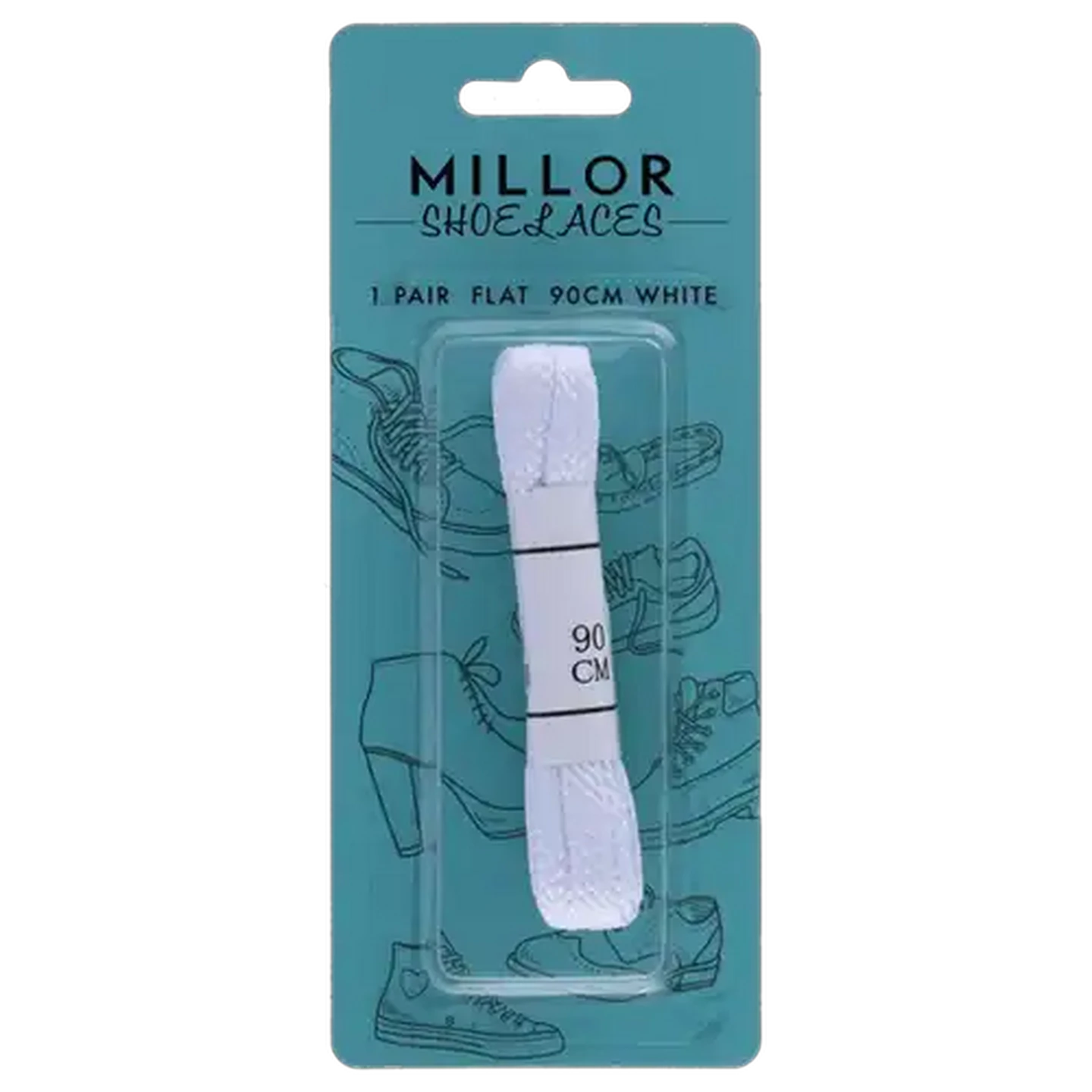 Image of Millor White Flat Shoelaces 90cm