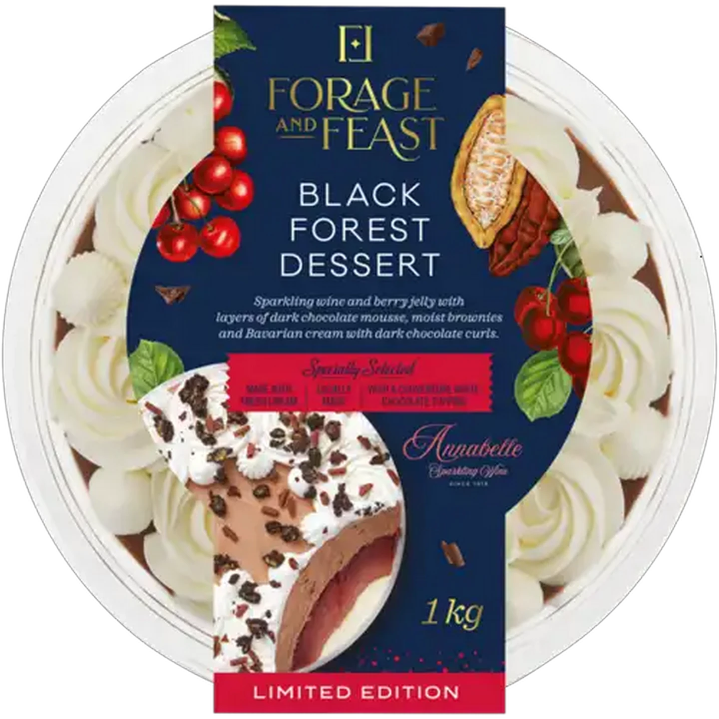 Image of Forage And Feast Limited Edition Black Forest Dessert 1kg
