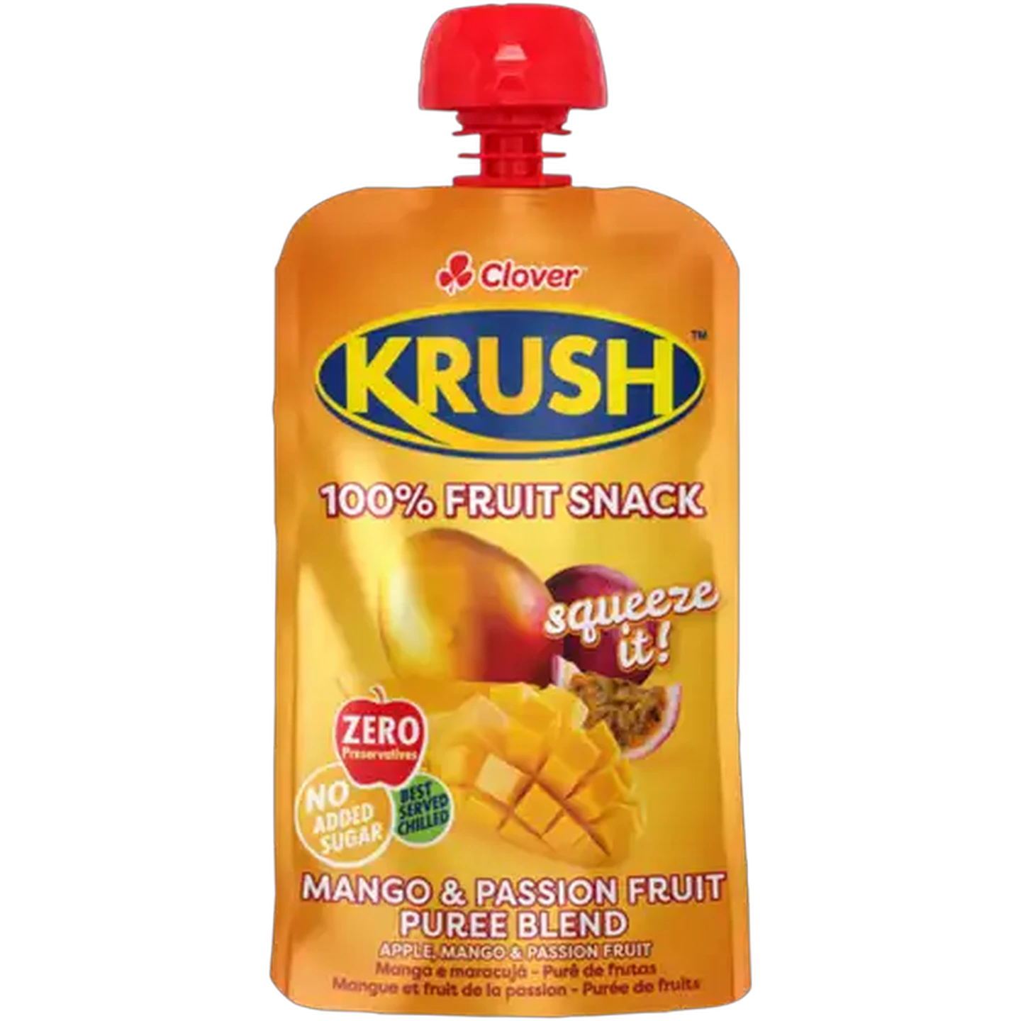 Image of Clover Krush Mango & Passion Fruit 100% Fruit Snack 110ml