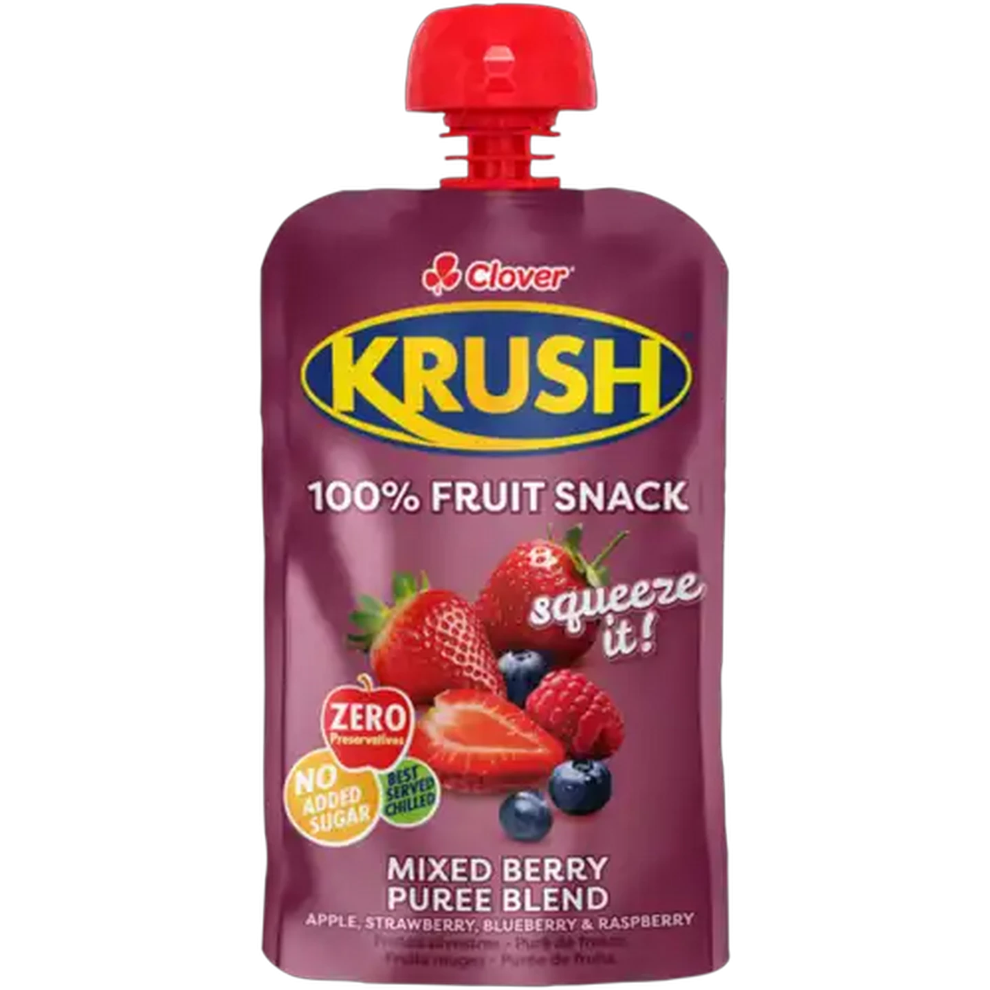 Image of Clover Krush Mixed Berry 100% Fruit Snack 110ml