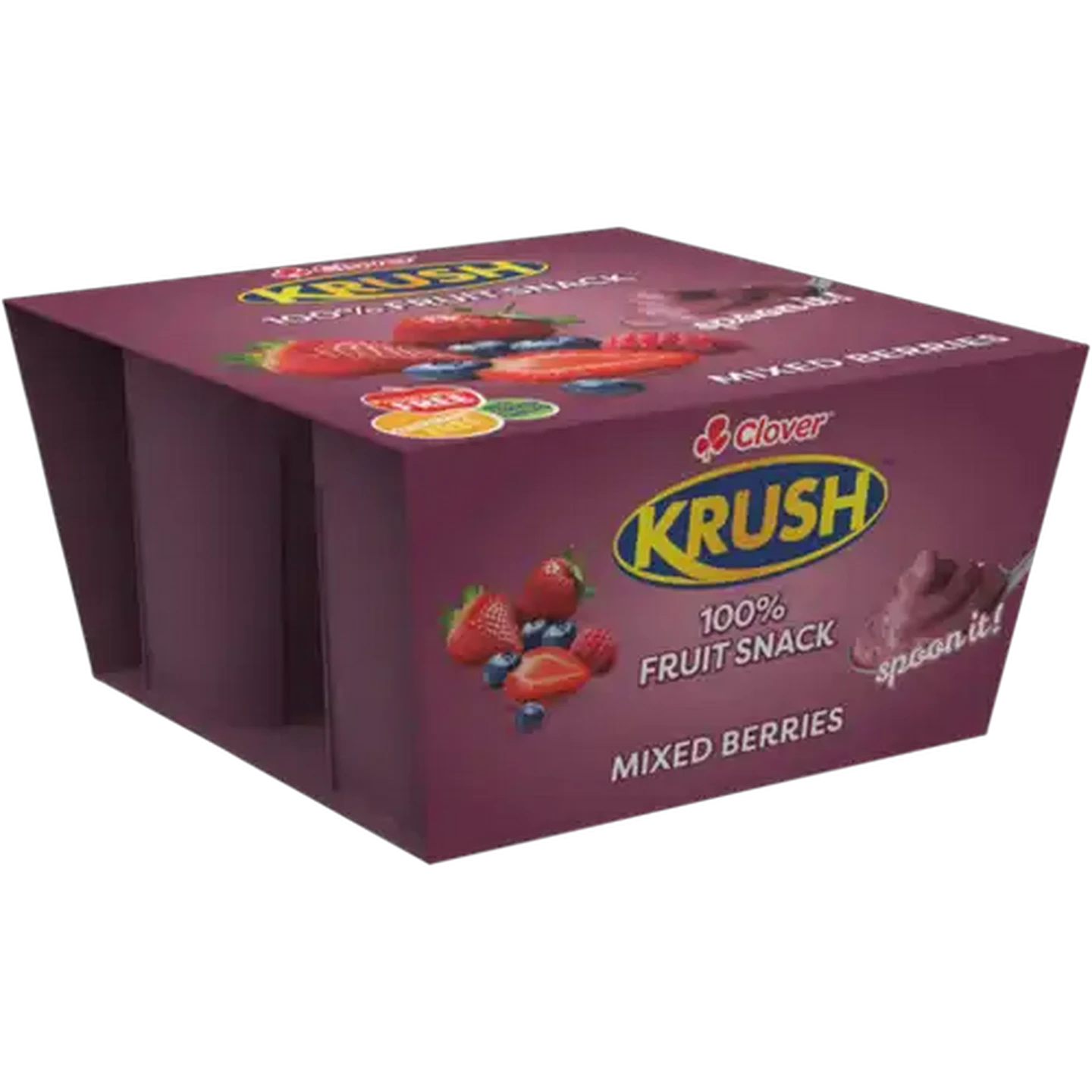 Image of Clover Krush Mixed Berries 100% Fruit Snack 4 x 100g