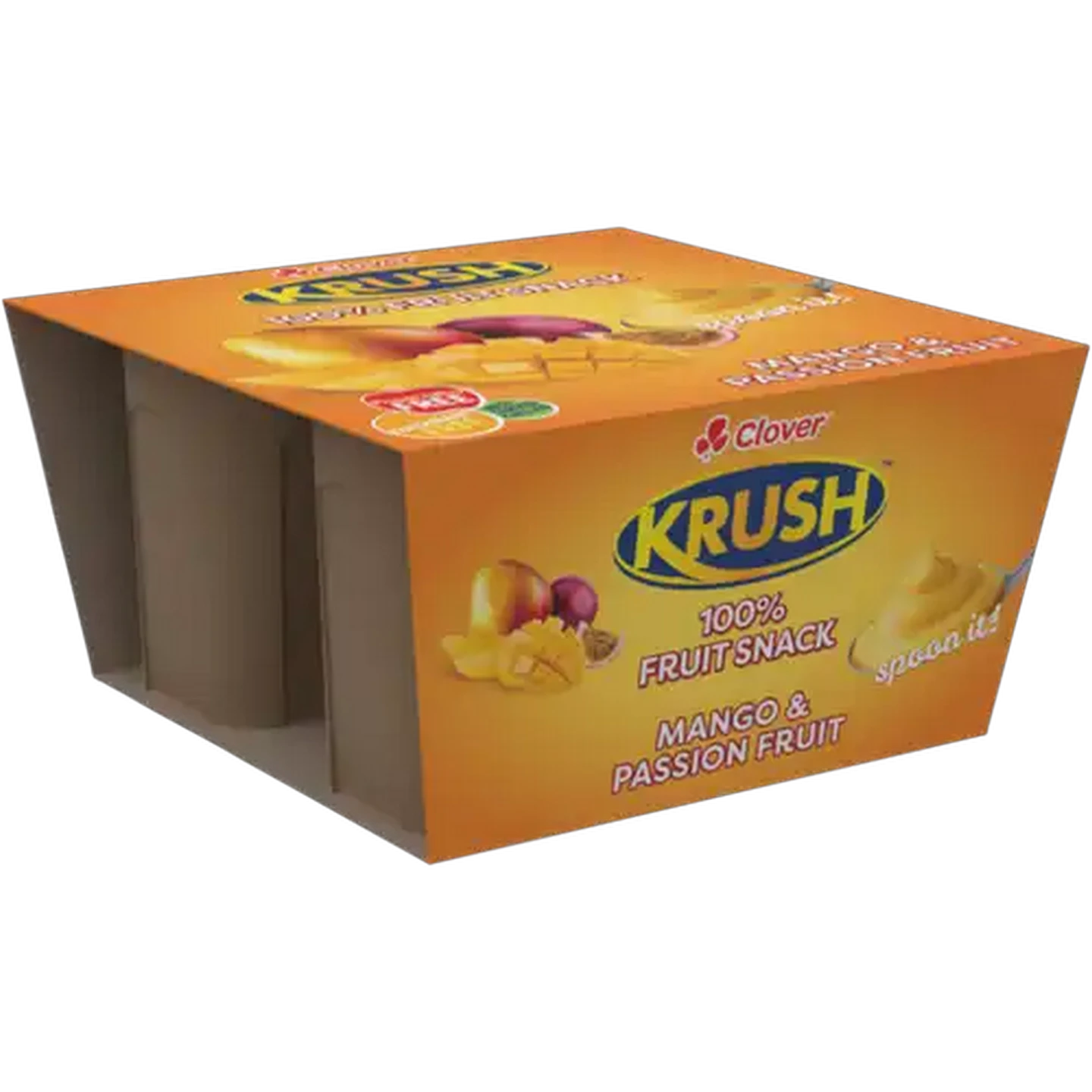 Image of Clover Krush Mango & Passion Fruit 100% Fruit Snack 4 x 100g