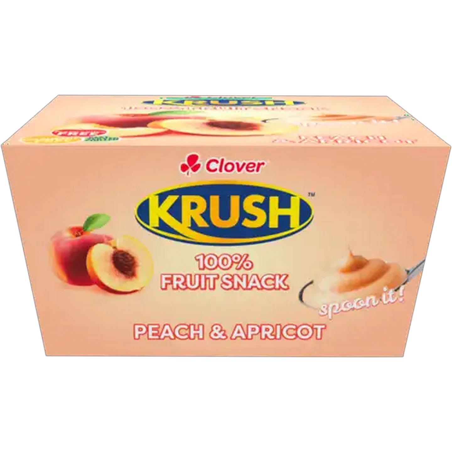 Image of Clover Krush Peach & Apricot 100% Fruit Snack 4 x 100g