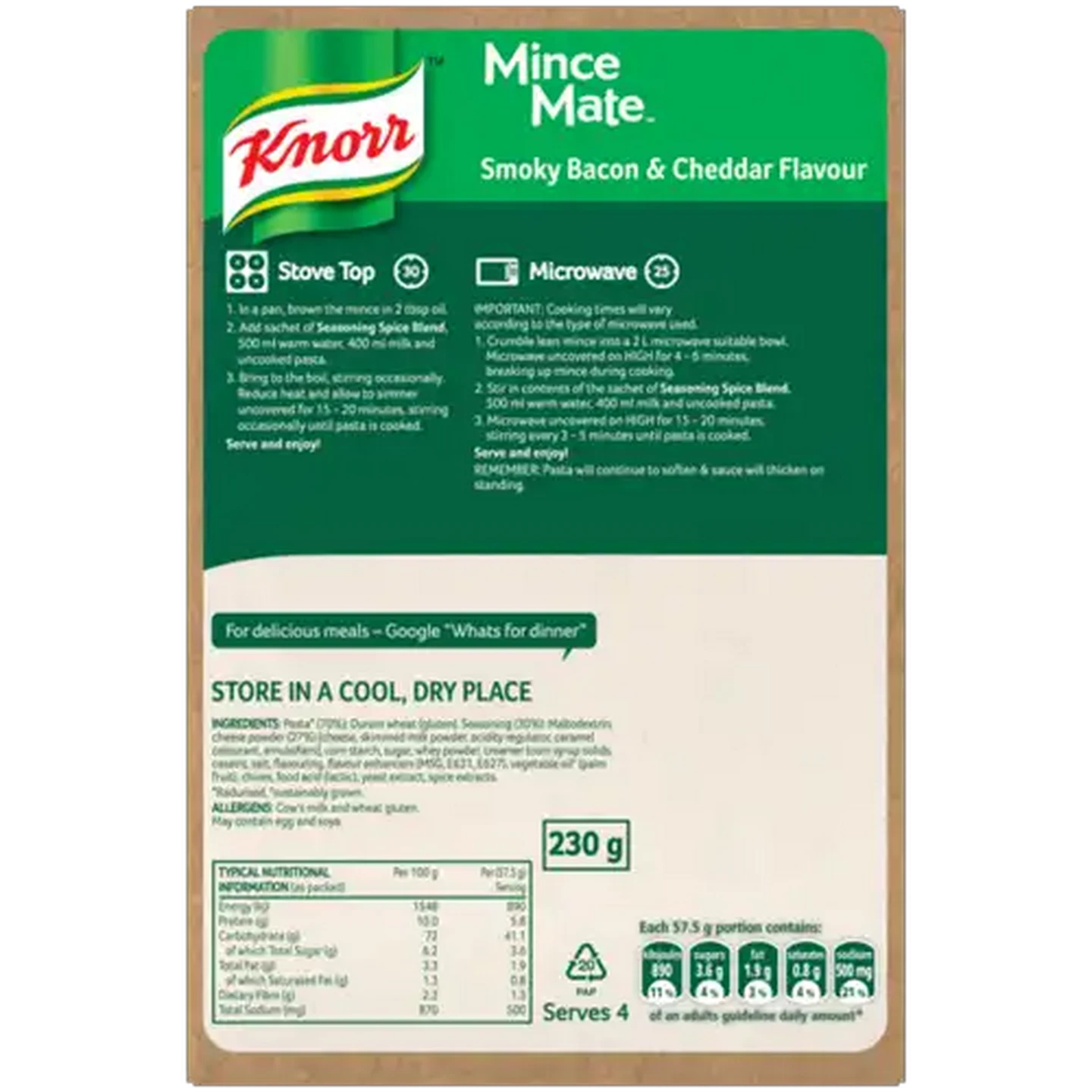 Image of Knorr Smoky Bacon & Cheddar Flavour Mince Mate 230g