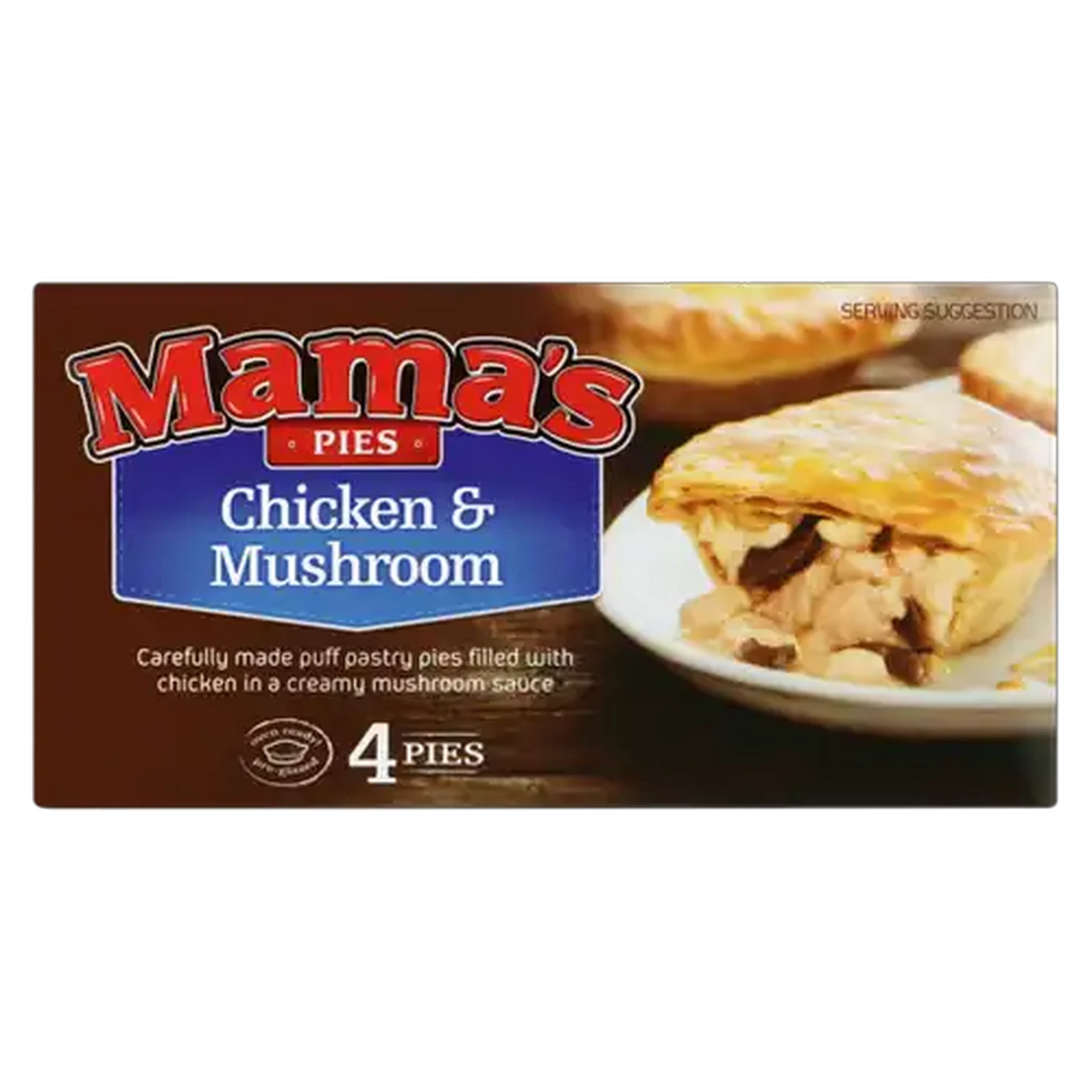 Image of Mama's Pies Frozen Chicken & Mushroom Pies 4 Pack