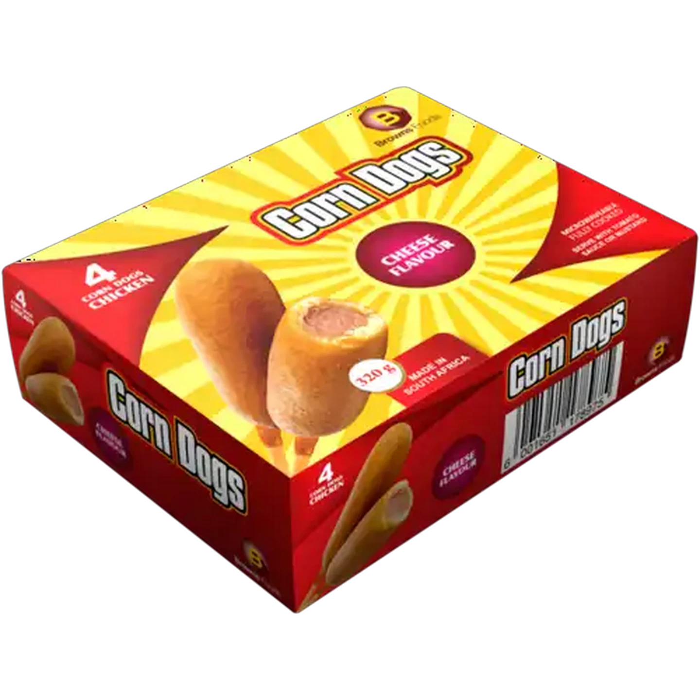 Image of Browns Foods Frozen Cheese Flavoured Chicken Corn Dogs 4 x 80g