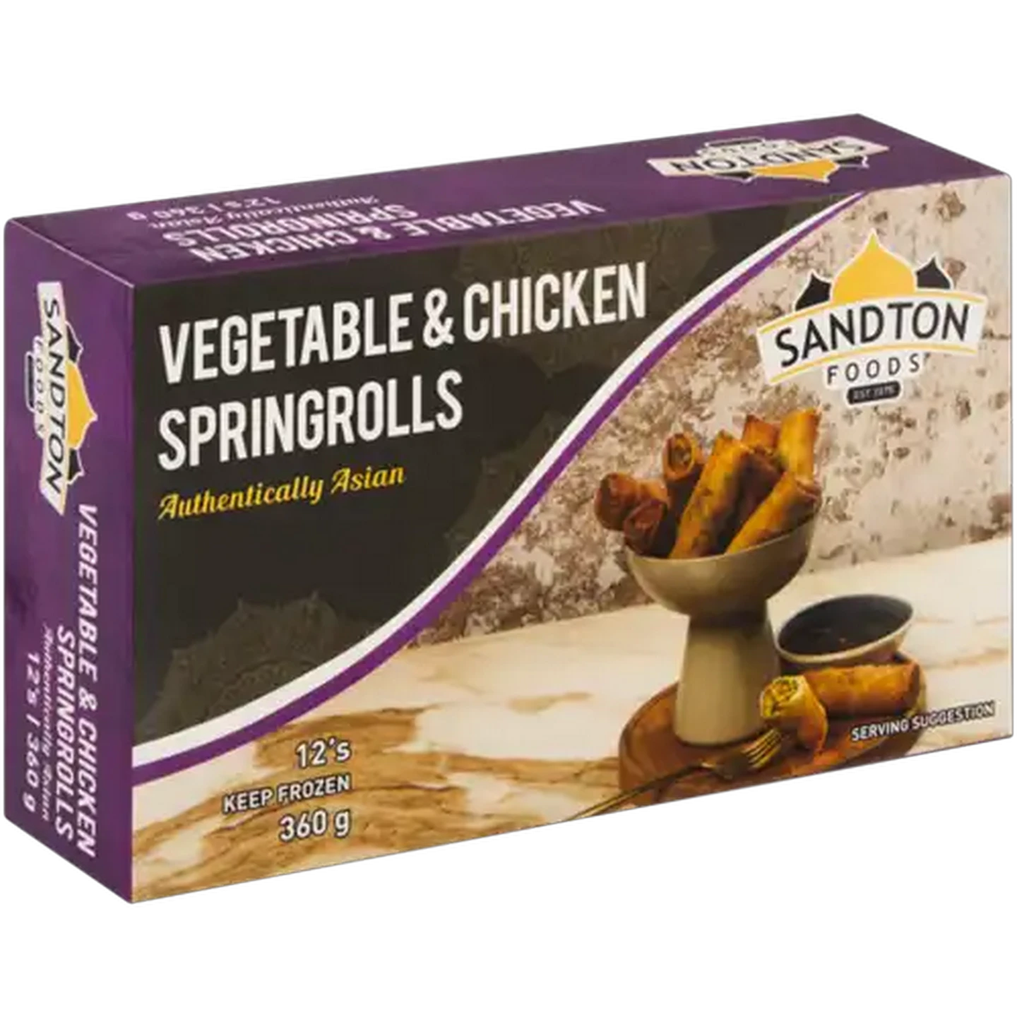 Image of Sandton Foods Frozen Vegetable & Chicken Springrolls 12 Pack