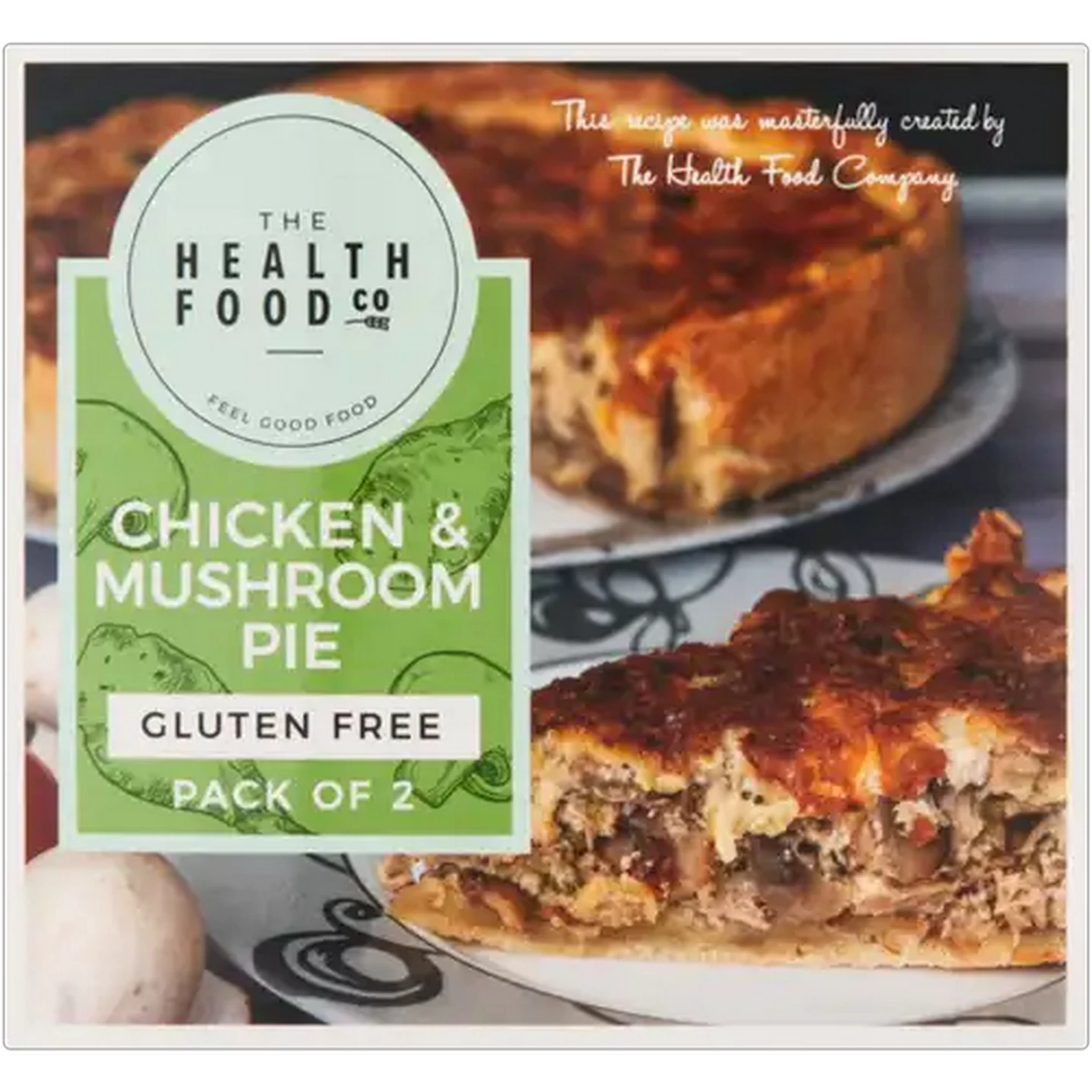 Image of The Health Food Company Frozen Gluten Free Chicken & Mushroom Pies 2 x 150g