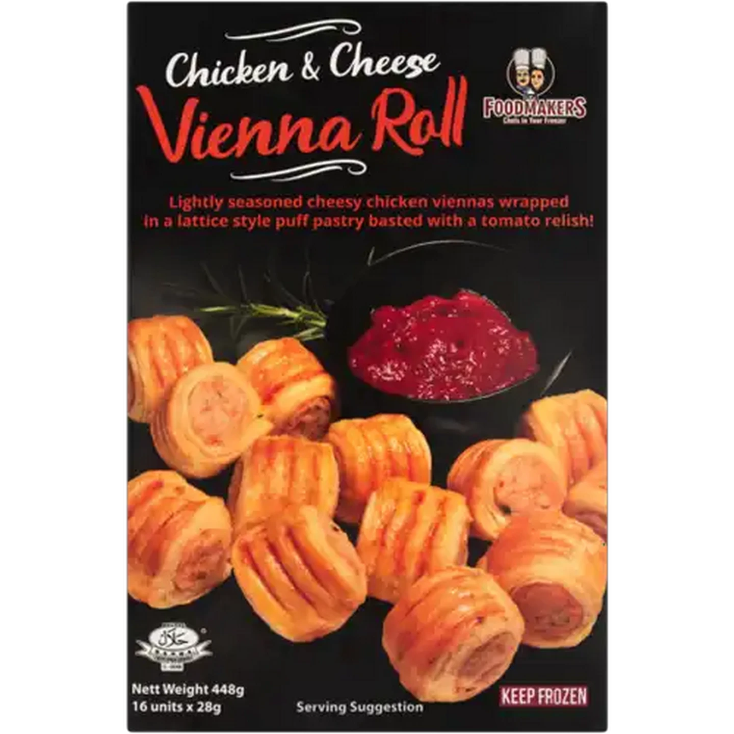 Image of Foodmakers Frozen Chicken & Cheese Vienna Roll 16 x 28g