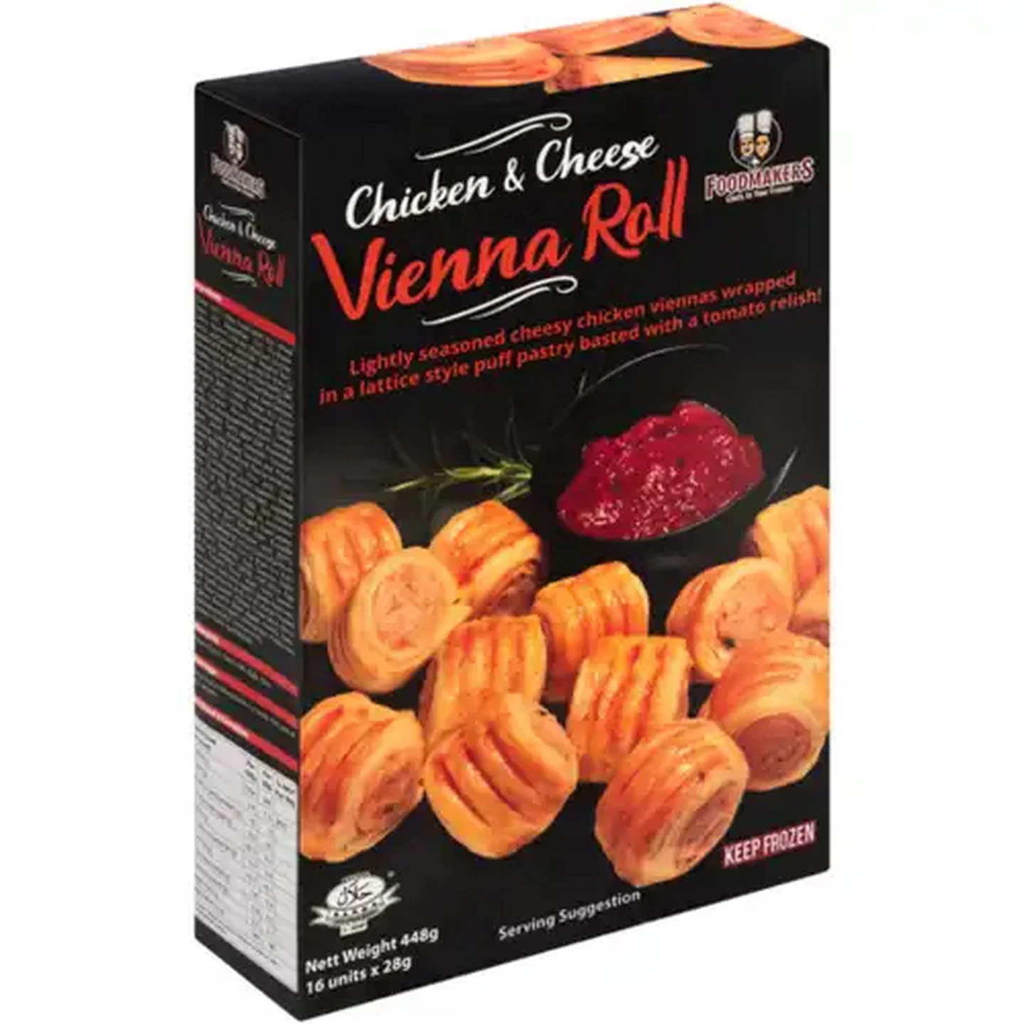 Image of Foodmakers Frozen Chicken & Cheese Vienna Roll 16 x 28g