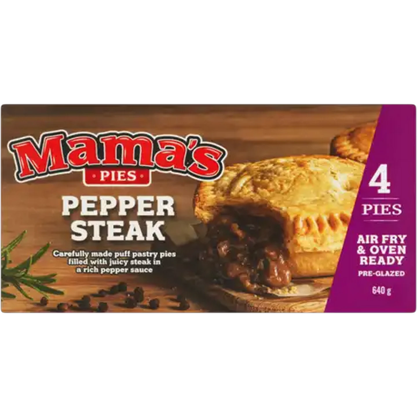 Image of Mama's Pies Frozen Pepper Steak Pie 4 Pack