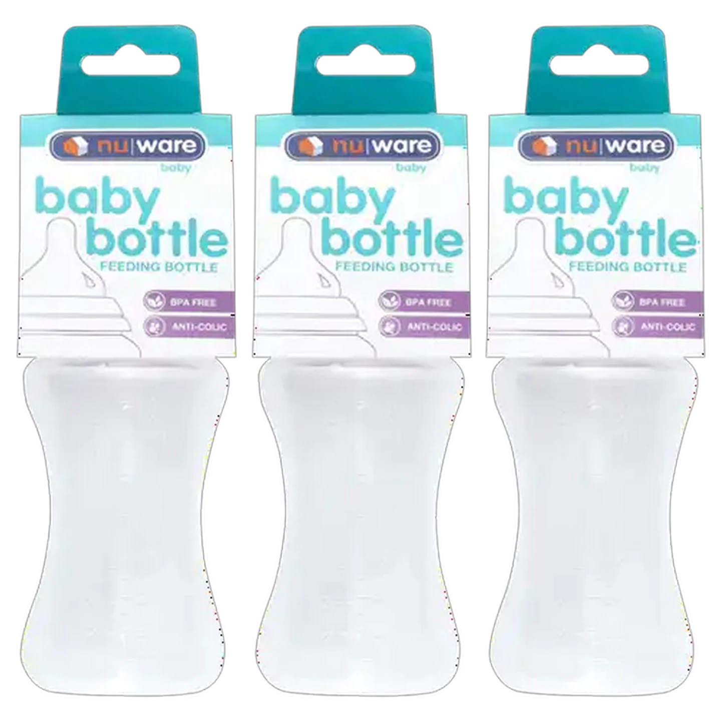 Image of Nu Ware Wide Neck Feeding Bottle 260ml (Colour May Vary)