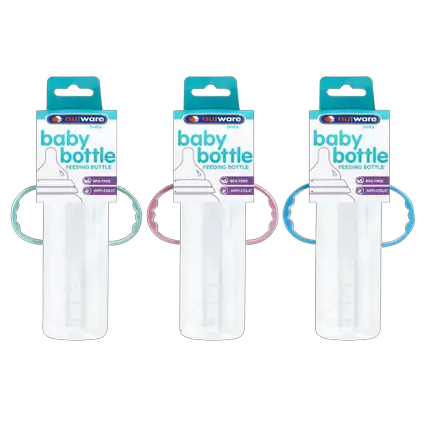 Image of Nu Ware Basic Handle Feeding Bottle 250ml (Colour May Vary)