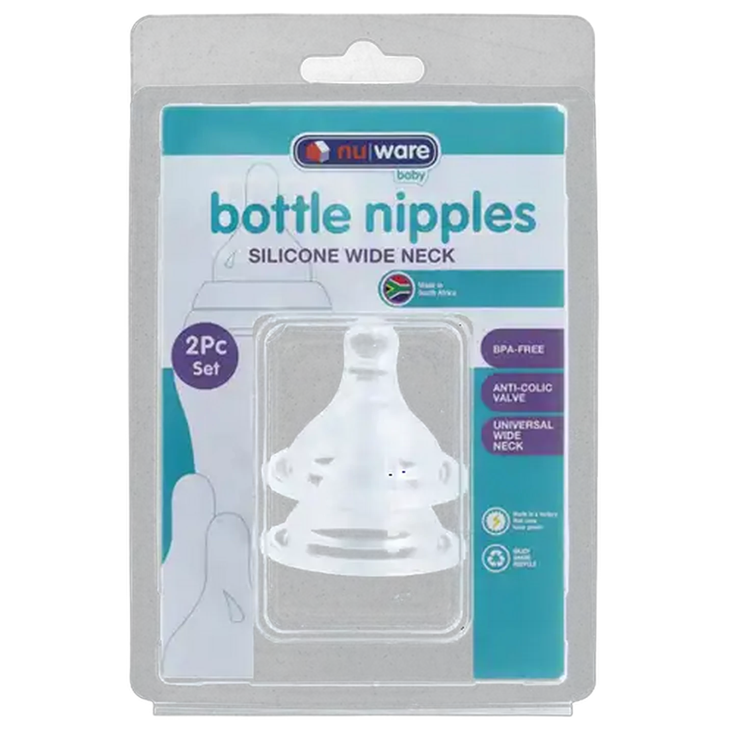 Image of Nu Ware Wide Neck Teat 2-Pack