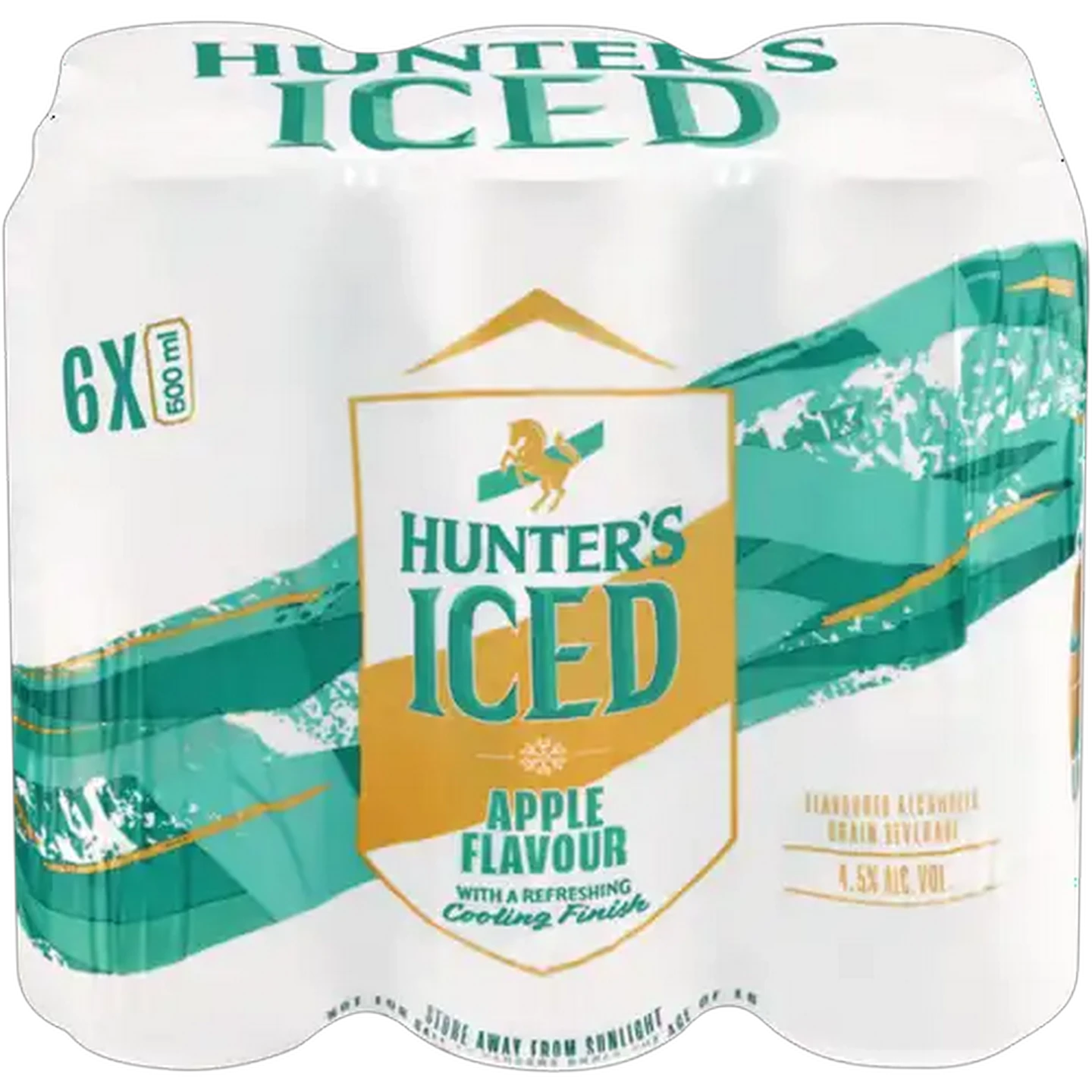 Image of Hunter's Iced Apple Flavoured Alcoholic Grain Beverage Cans 6 x 500ml
