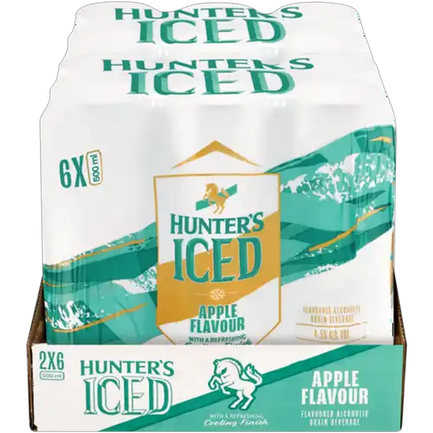 Image of Hunter's Iced Apple Flavoured Alcoholic Grain Beverage Cans 12 x 500ml
