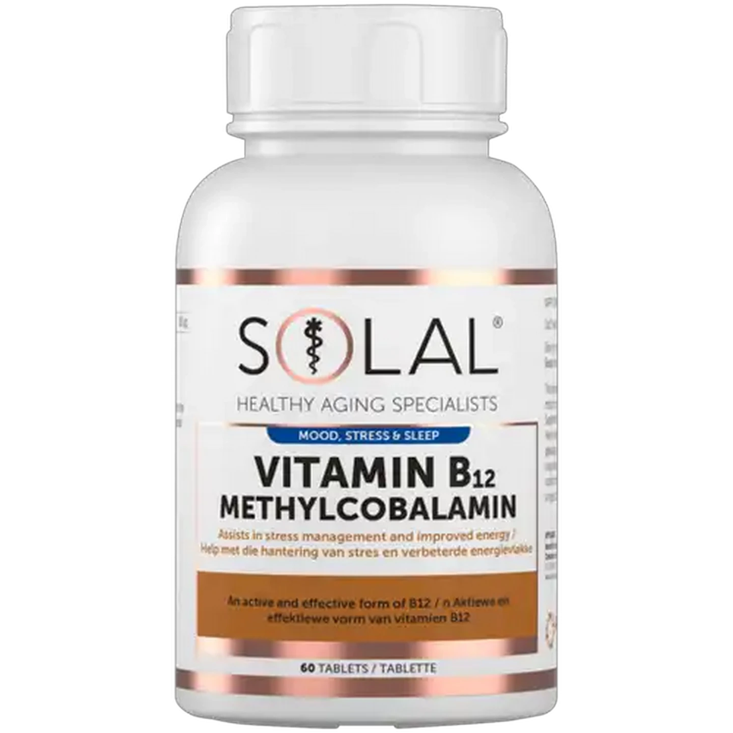 Image of Solal Mood Stress & Sleep Vitamin B12 Tablets 60 Pack