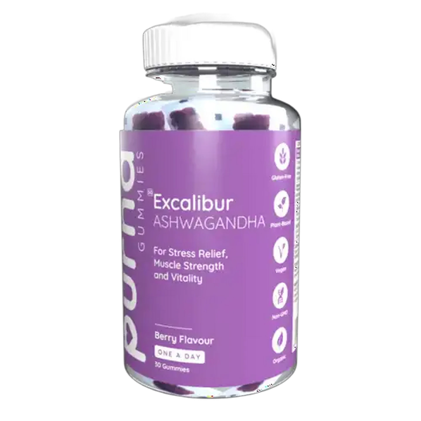 Image of Vita-Aid Purna Excalibur Ashwagandha Berry Flavoured Gummies 30 Pack