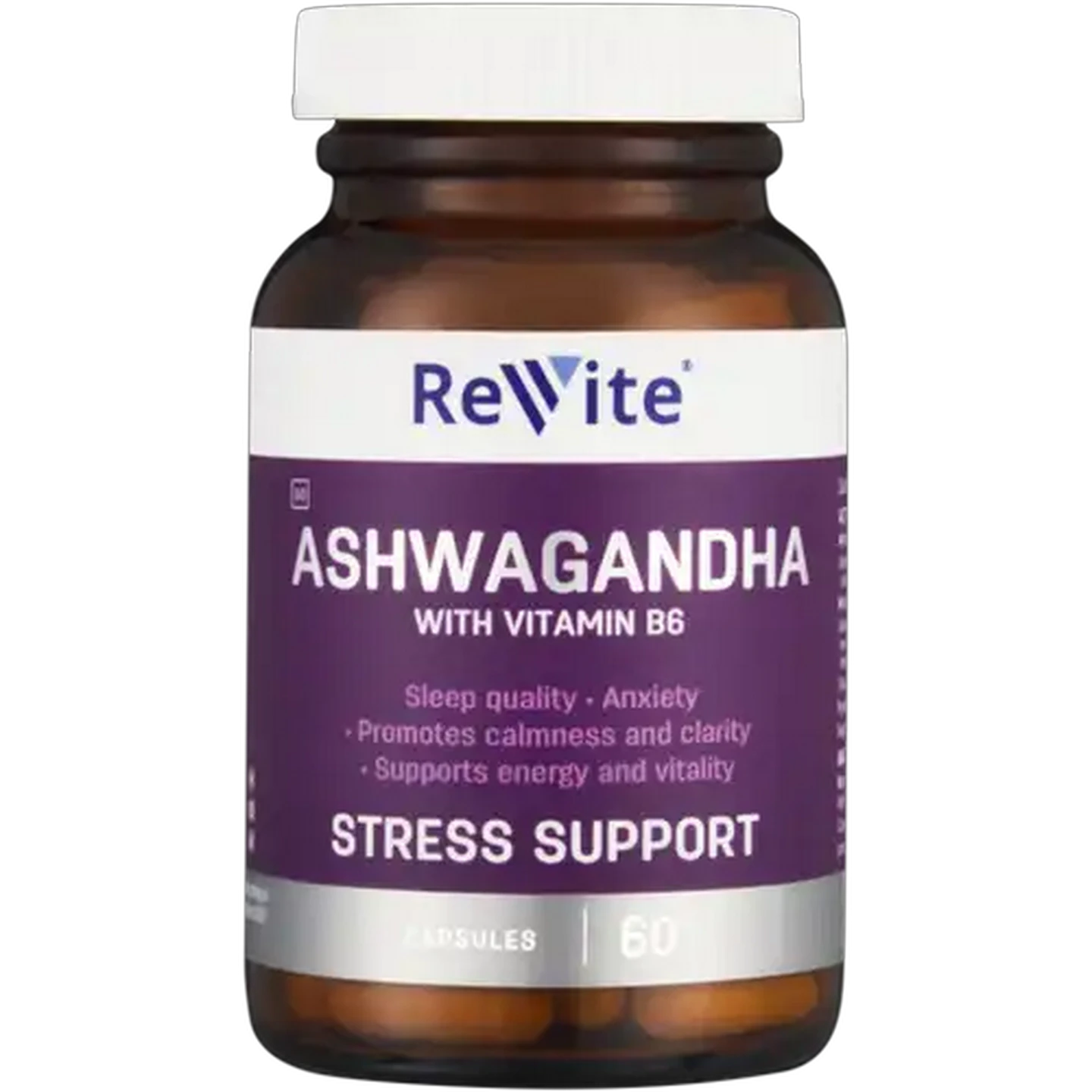 Image of Revite Ashwagandha with Vitamin B6 Capsules 60 Pack