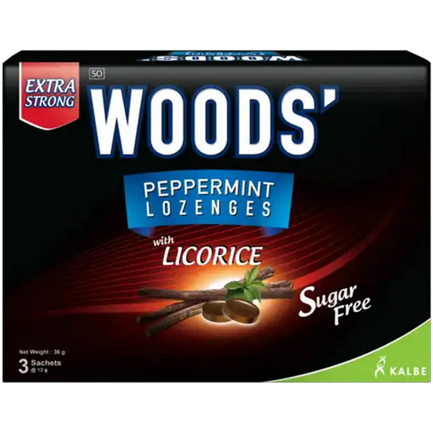 Image of WOODS' Peppermint Lozenges with Licorice 36g