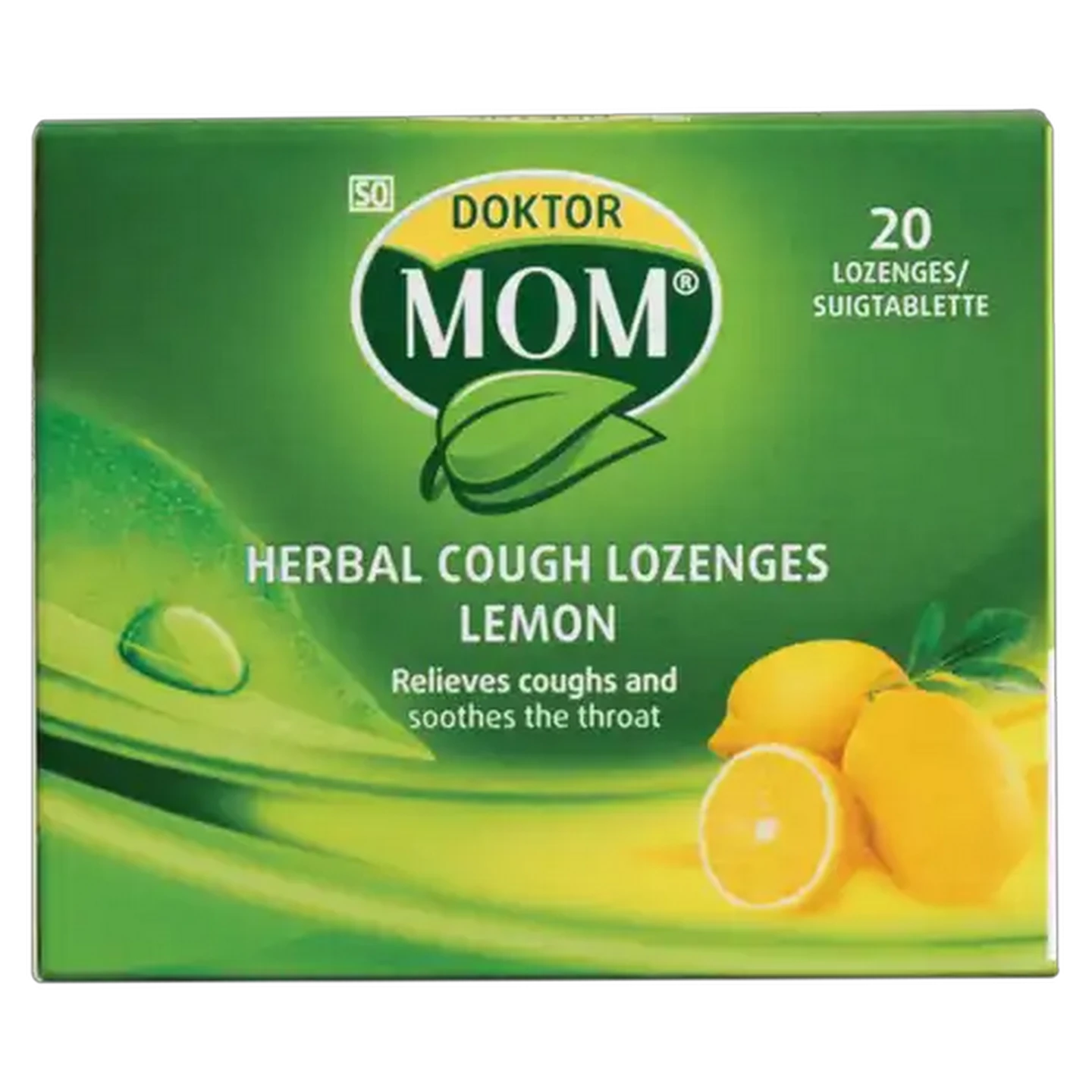 Image of Doktor Mom Lemon Flavoured Herbal Cough Lozenges 20 Pack