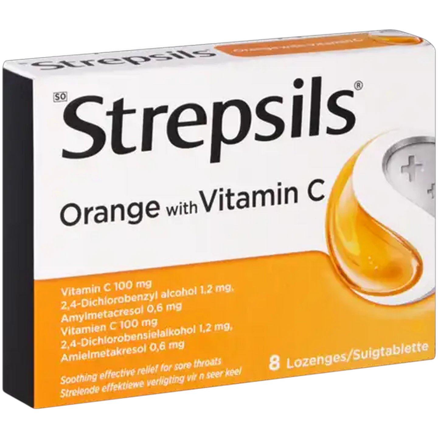 Image of Strepsils Orange with Vitamin C Lozenges 8 Pack