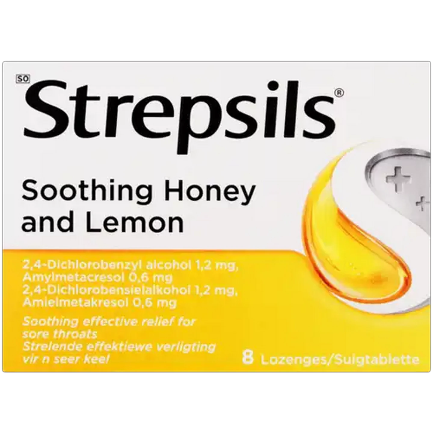 Image of Strepsils Soothing Honey & Lemon Lozenges 8 Pack