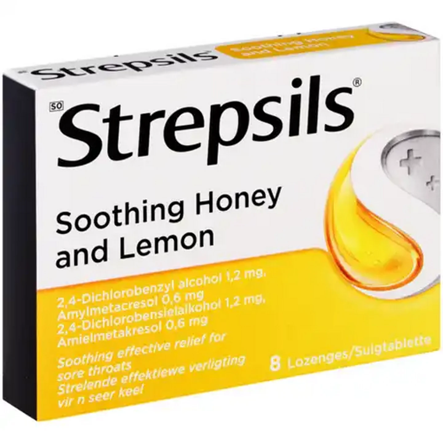 Image of Strepsils Soothing Honey & Lemon Lozenges 8 Pack