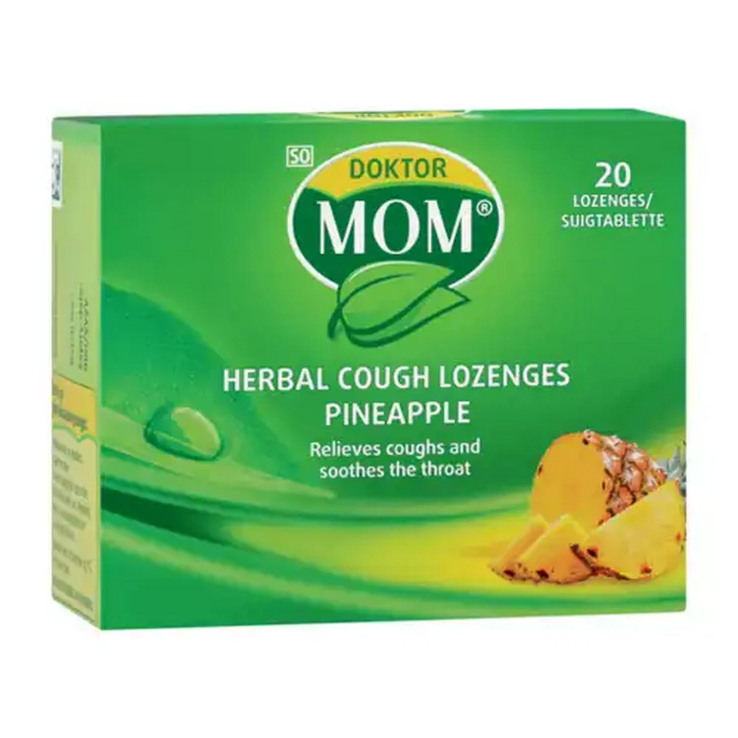Image of Doktor Mom Pineapple Herbal Cough Lozenges 20 Pack