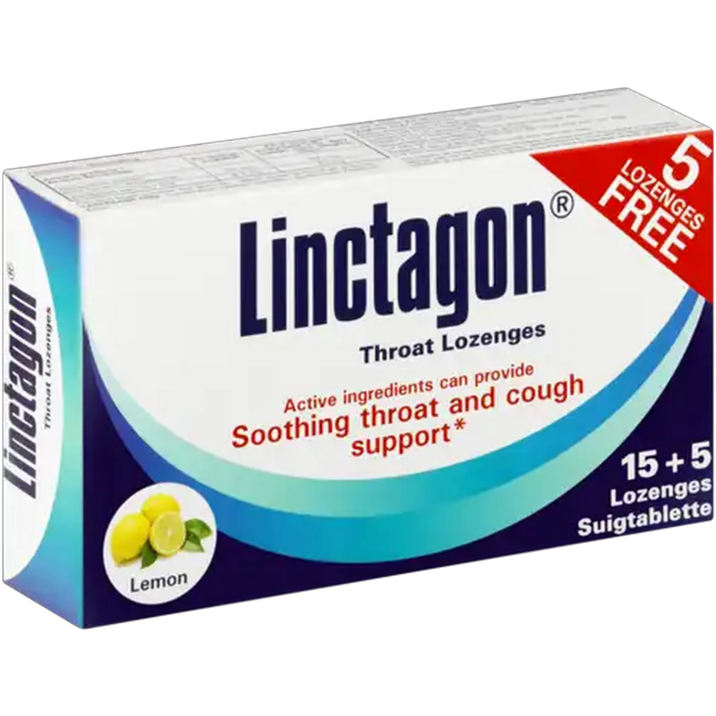 Image of Linctagon Lemon Flavoured Throat Lozenges 15 Pack