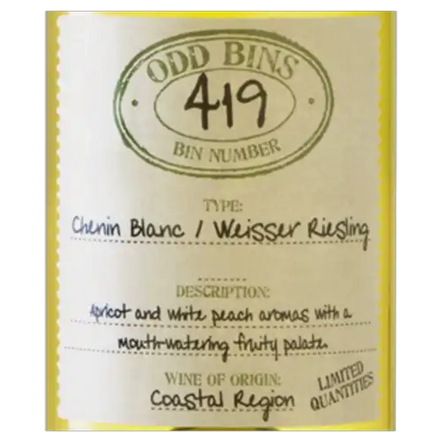 Image of Odd Bins 419 Chenin Blanc-Weisser Riesling White Wine Blend 750ml