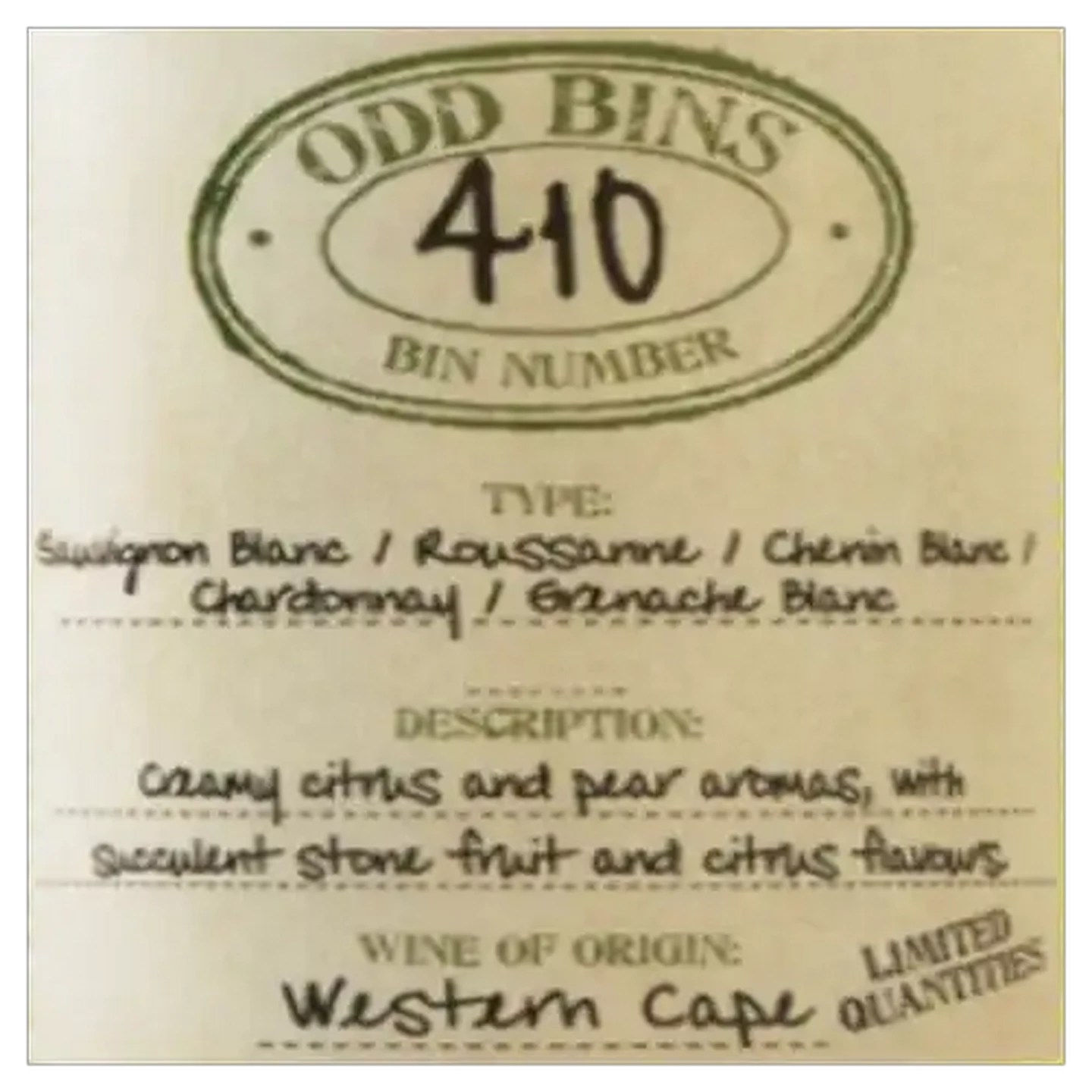 Image of Odd Bins 410 White Wine Blend 750ml