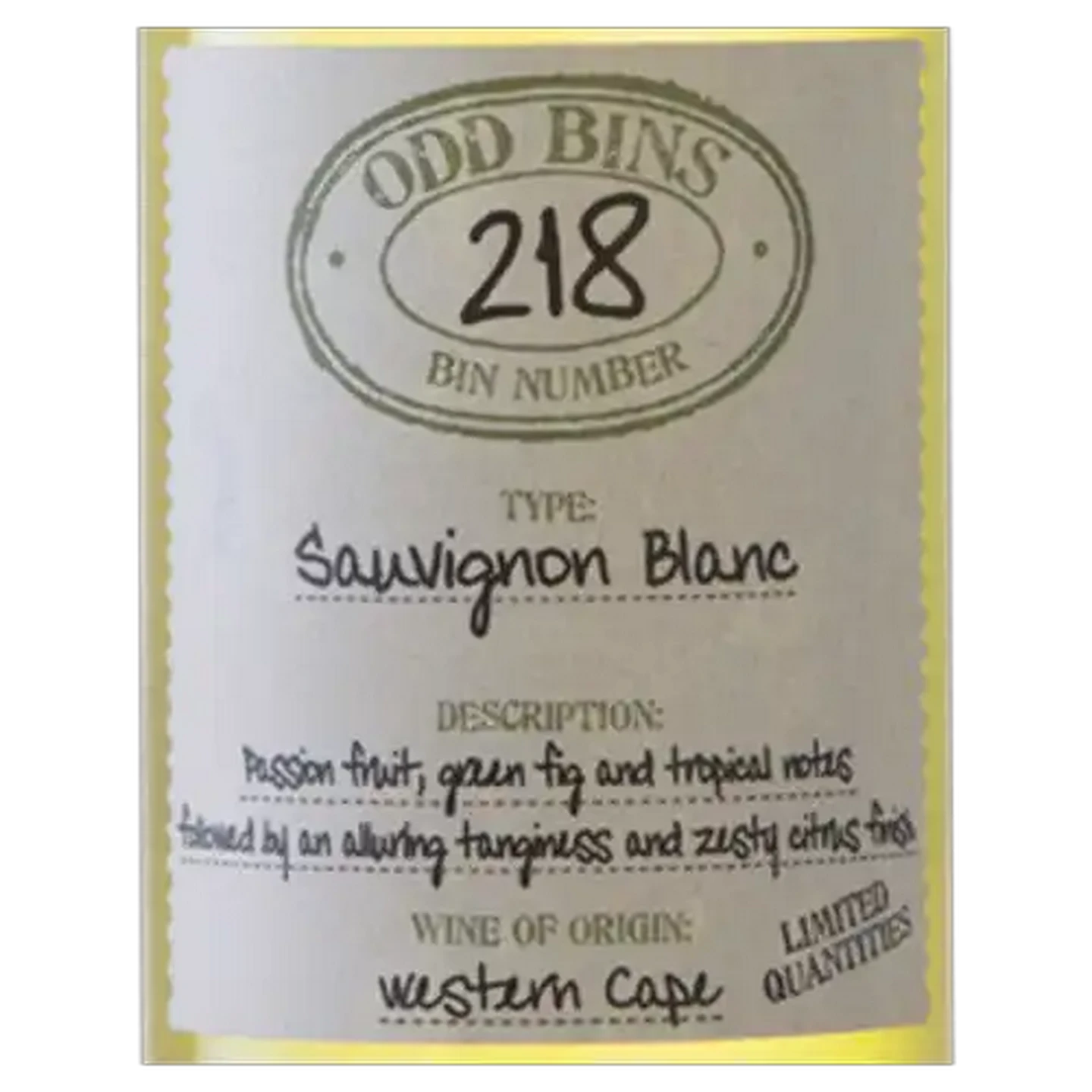 Image of Odd Bins 218 Sauvignon Blanc Wine Bottle 750ml