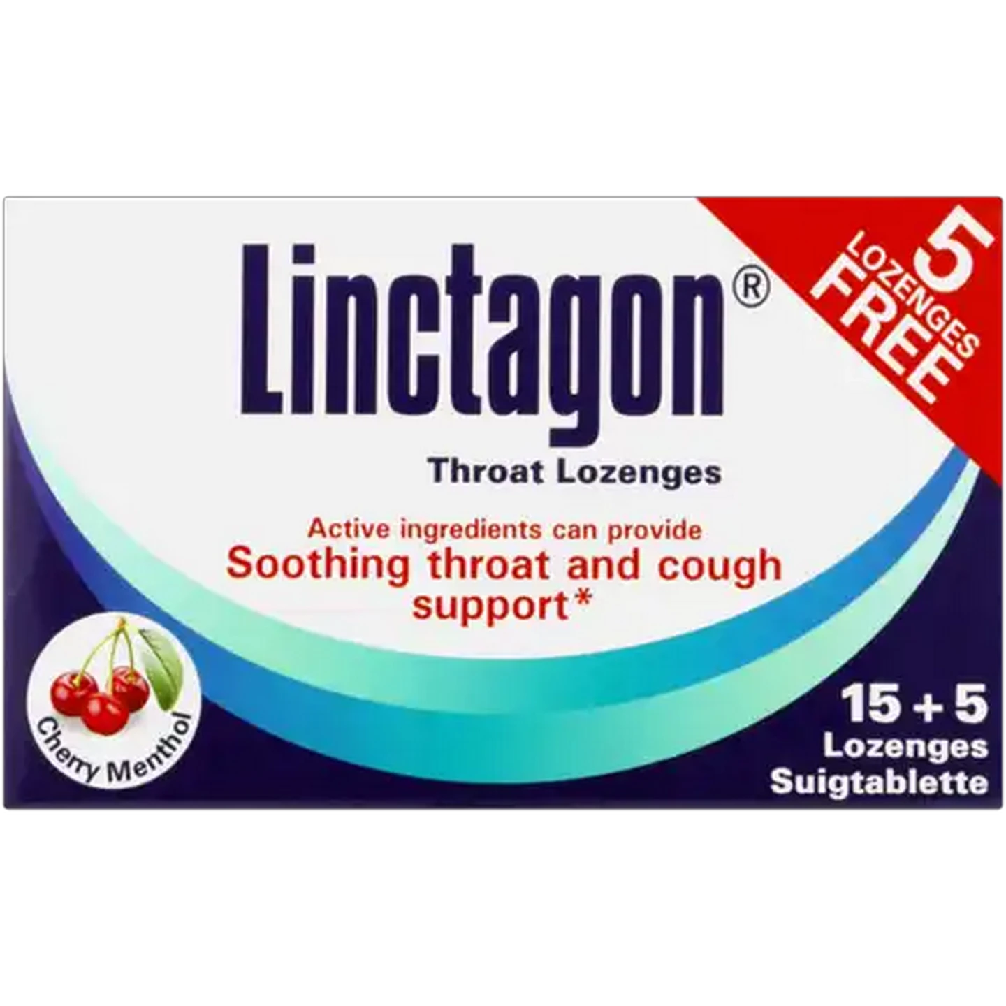 Image of Linctagon Cherry Menthol Throat Lozenges 15 Pack