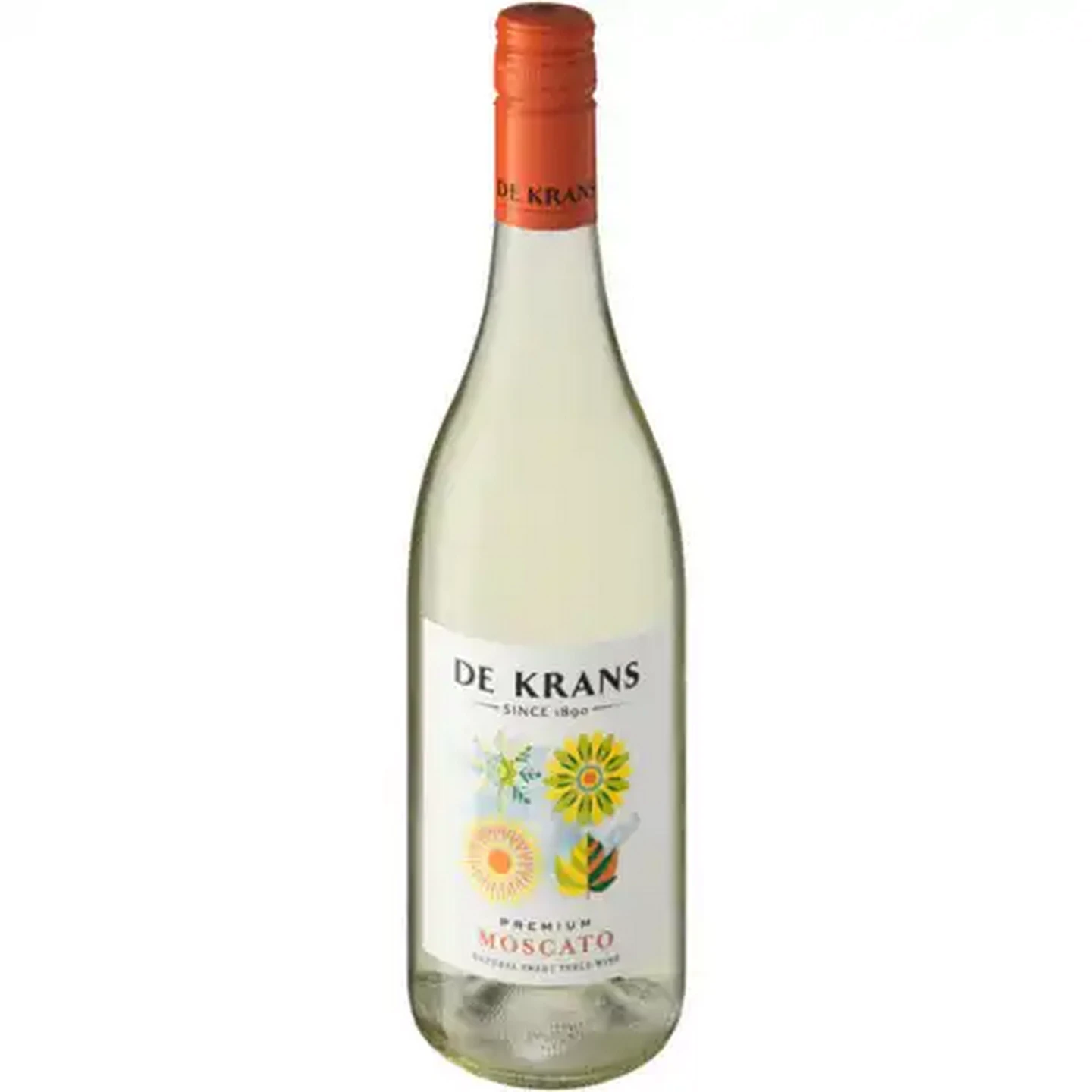 Image of De Krans Wines Premium Moscato Natural Sweet Perlé White Wine Bottle 750ml