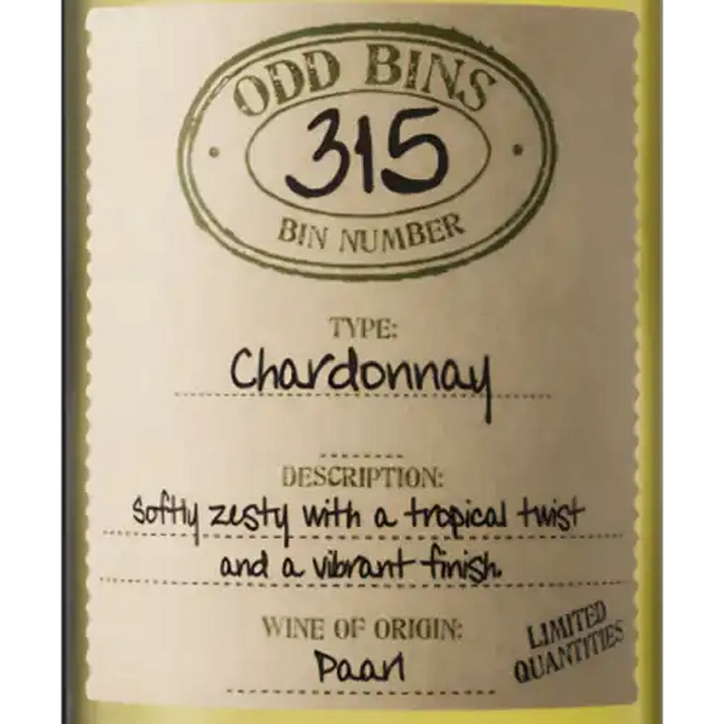 Image of Odd Bins 315 Chardonnay White Wine 750ml