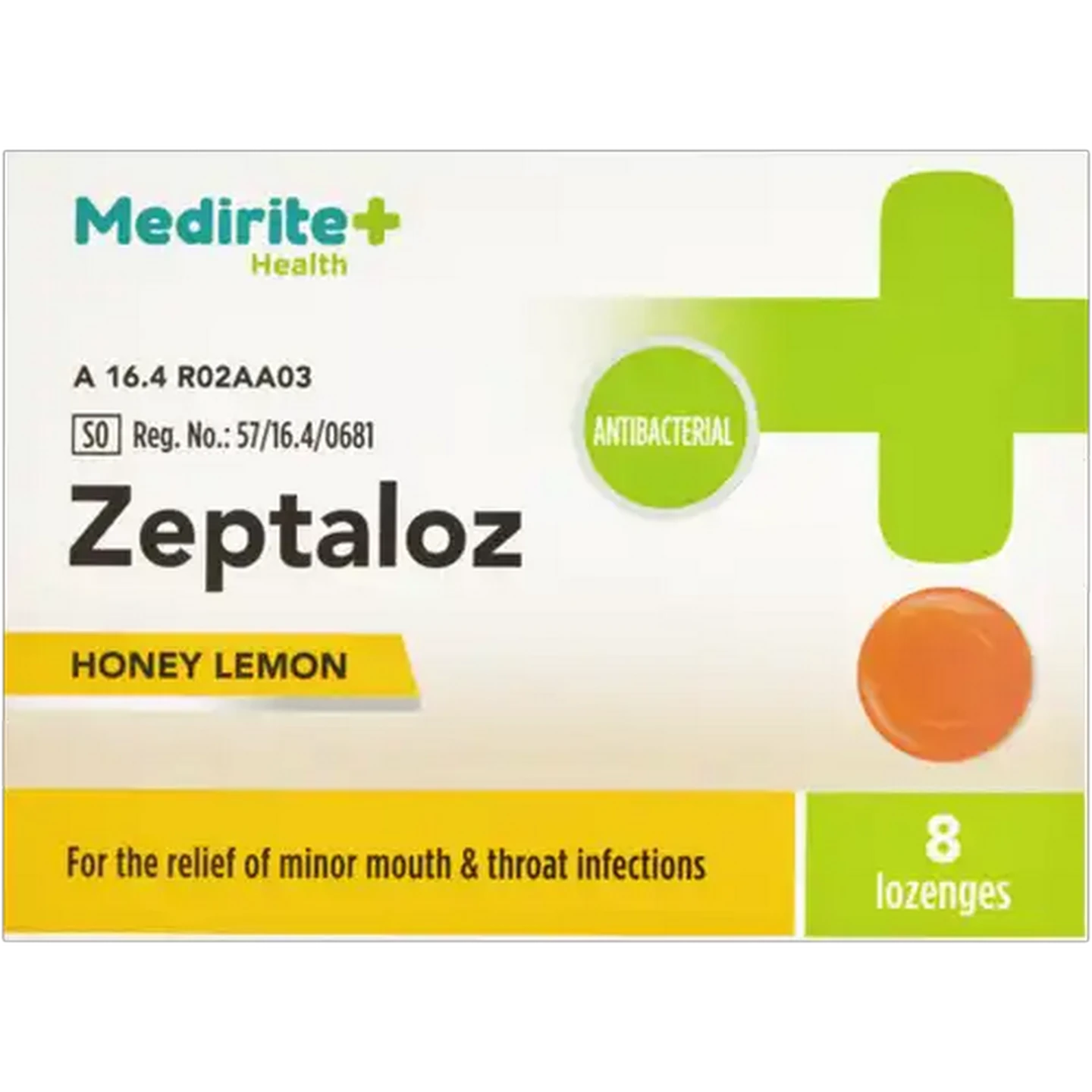 Image of Medirite Honey Lemon Zeptaloz Lozenges 8 Pack