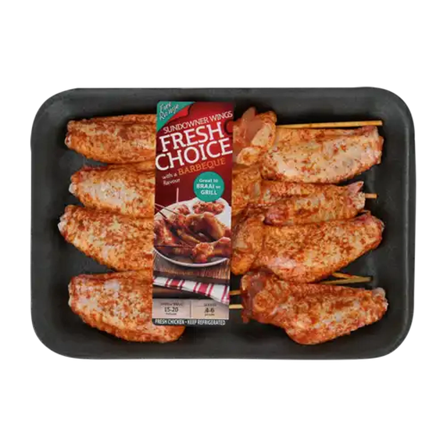 Image of Fresh Choice Free Range Barbeque Flavoured Sundowner Wings Per kg