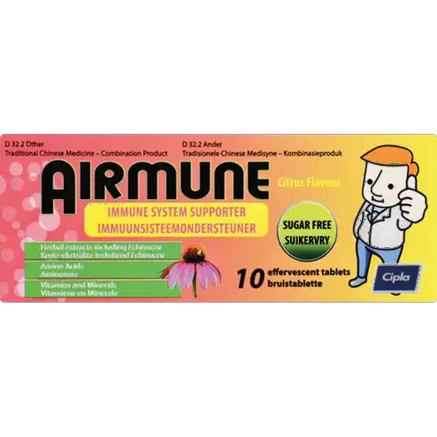 Image of Airmune Citrus Flavoured Immune System Supporter 10 Pack