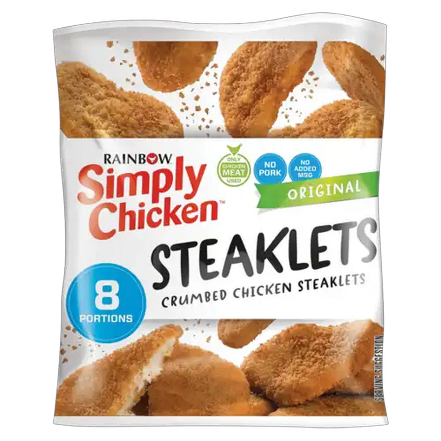 Image of RAINBOW Simply Chicken Frozen Original Crumbed Chicken Steaklets 520g