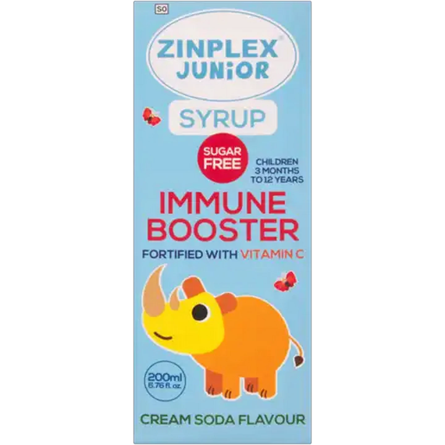 Image of Zinplex Junior Cream Soda Flavour Sugar Free Immune Booster Syrup 200ml