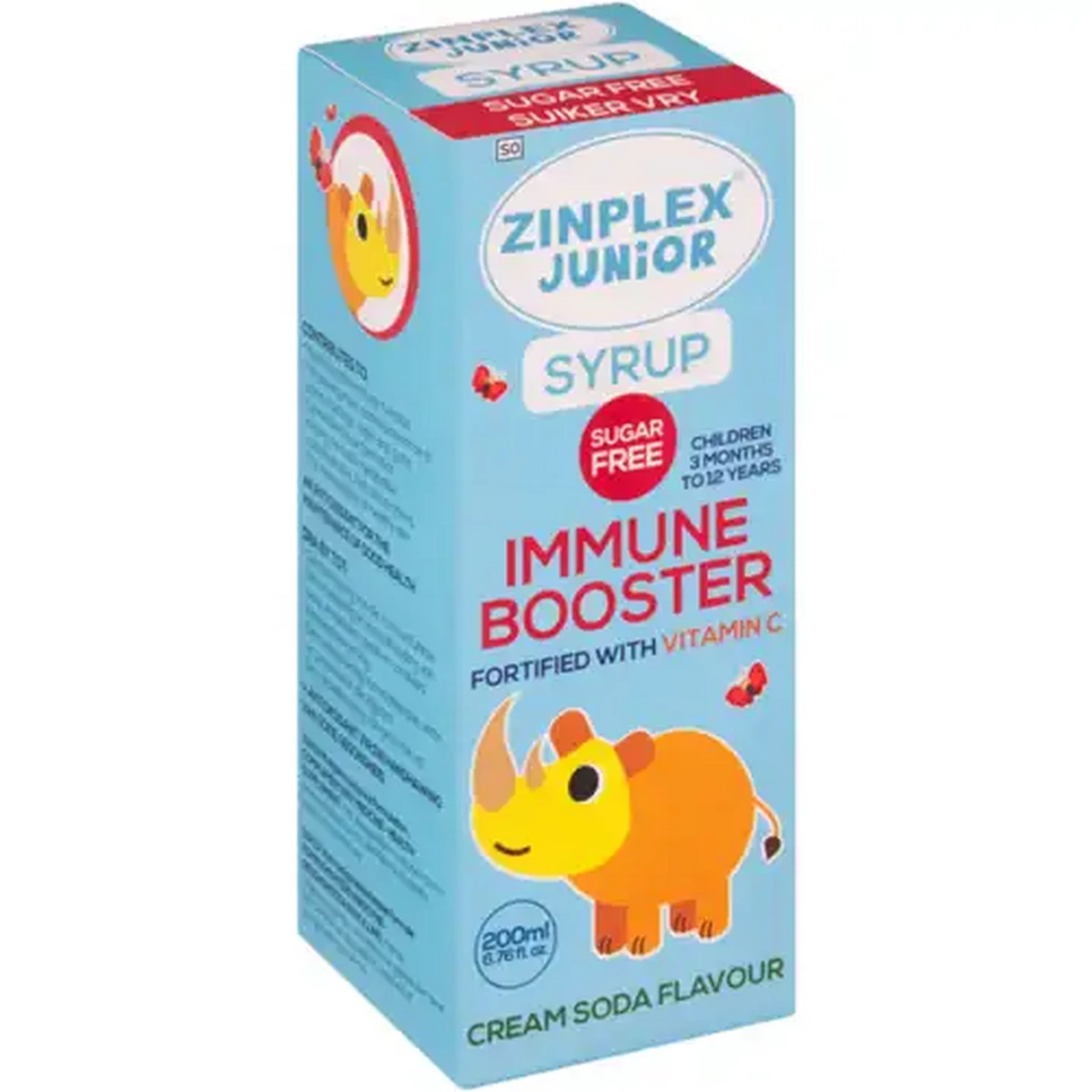 Image of Zinplex Junior Cream Soda Flavour Sugar Free Immune Booster Syrup 200ml