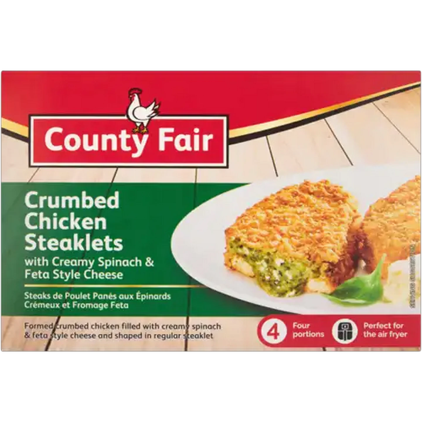 Image of County Fair Frozen Chicken Steaklet With Spinach & Feta Sauce 400g