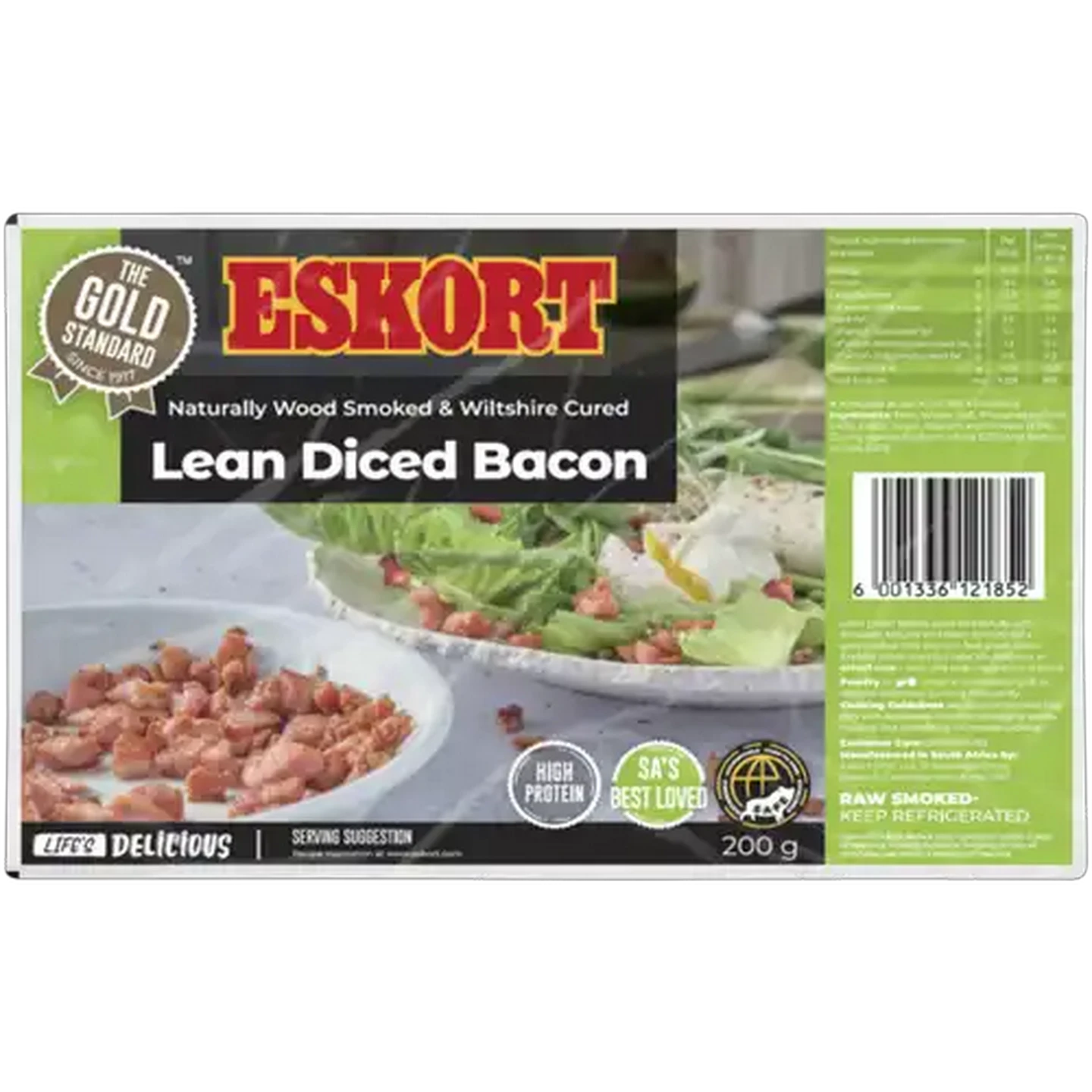 Image of Eskort Wood Smoked Lean Diced Bacon 200g